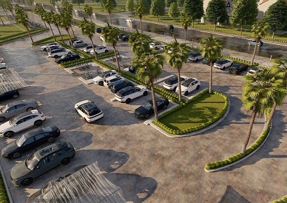 Thiết kế bãi đỗ xe hiện đại cho khu Resort