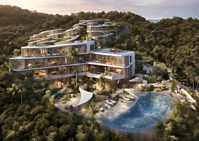 Khu nghỉ dưỡng ven biển Blossom Resort diện tích 34 hecta với thế tựa đồi hướng biển cực đẹp