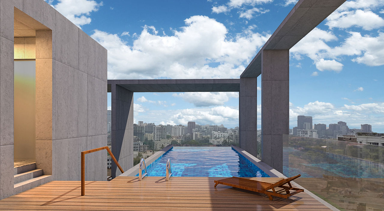 Mẫu khách sạn nghỉ dưỡng hiện đại cao 11 tầng có nhiều bể bơi sân ...
