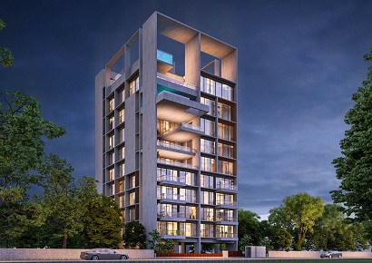 Mẫu khách sạn nghỉ dưỡng hiện đại cao 11 tầng có nhiều bể bơi sân thượng - Sky City Hotel