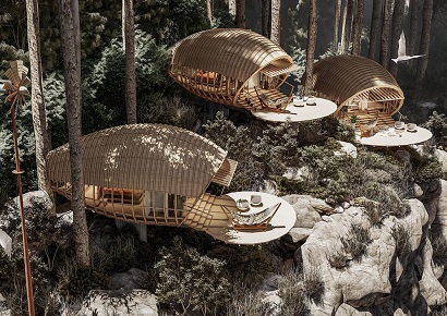 Tổ hợp thiết kế Bungalow độc đáo tại Resort bên vách núi