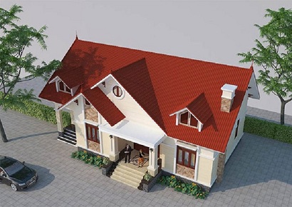 Mẫu nhà cấp 4 mái thái gác lửng 400 triệu xây năm 2021