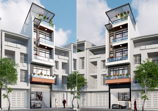 Thiết kế nhà phố hiện đại 5,5 m mặt tiền sang trọng tại Bắc Ninh