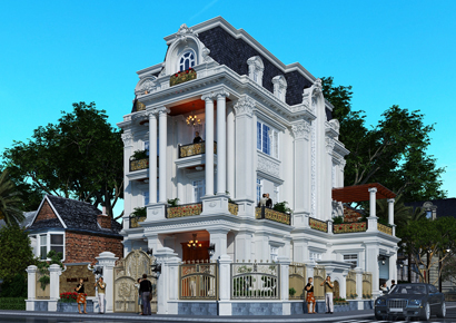 Mẫu biệt thự mặt tiền 8m HOT nhất năm 2021