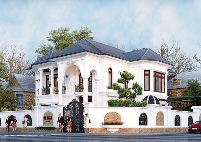 Tổng hợp mẫu biệt thự tân cổ điển mái thái đẹp HOT 2023