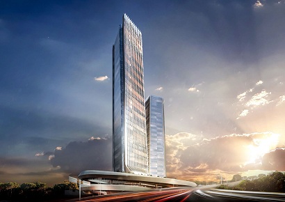 Thiết kế song tháp hỗn hợp văn phòng và nhà ở cao 40 tầng trong nội đô - Twin Skyscraper
