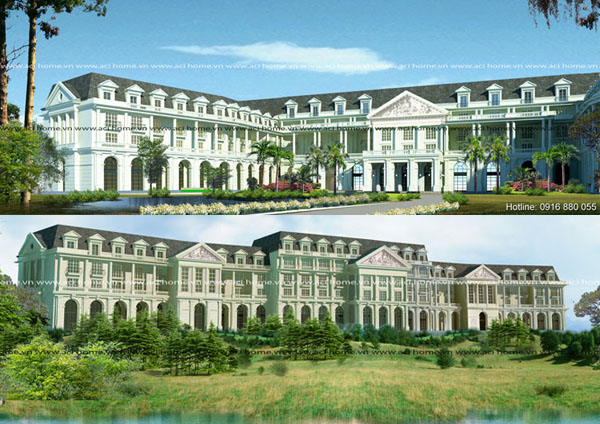 10+ Mẫu thiết kế khách sạn tân cổ điển đẳng cấp 4 sao đẹp