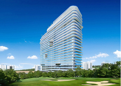 Thiết kế khách sạn hiện đại 25 tầng có sân tập golf mini - Harmony Golf Hotel