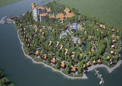 Thiết kế khu Resort 9 hecta đất mũi ven biển - Villa kiểu nhà sàn - Lạc An Resort