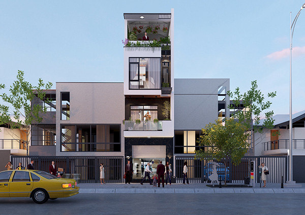 Thiết kế nhà phố hiện đại kết hợp kinh doanh quần áo tại Ninh Hiệp-Bắc Ninh