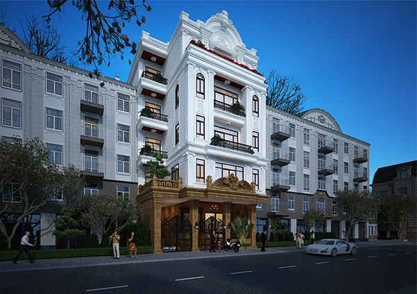 Thiết kế nhà phố kiểu Pháp 5 tầng đẹp kiêu kỳ tại Bình Tân-Sài Gòn