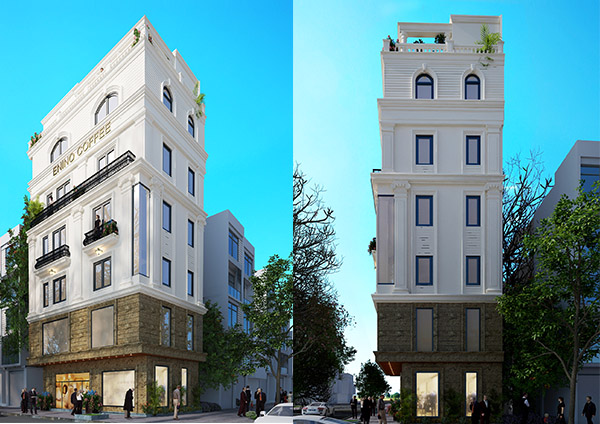 Nhà phố kết hợp kinh doanh kiểu Pháp đẹp và cuốn hút khách