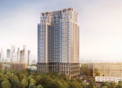 Thiết kế tòa nhà khách sạn 5 sao cao 35 tầng phong cách Châu Âu hiện đại giữa đô thị trung tâm