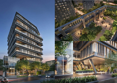 Thiết kế tòa nhà văn phòng 9 tầng diện tích 1550m2 có khuôn viên sân cây xanh - Green Building