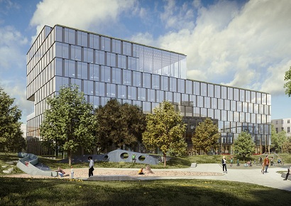Tòa nhà văn phòng hiện đại 9 tầng kiến trúc siêu tưởng cùng không gian độc đáo - X Office Building