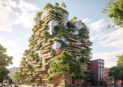 Ý tưởng thiết kế khách sạn kết hợp Apartment theo phong cách khối hộp kiến trúc xanh