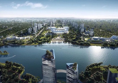 Ý tưởng về một đô thị xanh siêu hiện đại năm ven sông với kiến trúc đột phá tương lai.