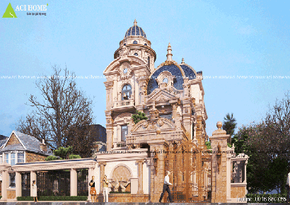 Mẫu biệt thự 3 tầng 1 tum phong cách lâu đài cổ đẳng cấp LD-2190