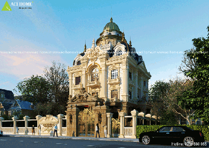 Mẫu biệt thự lâu đài 3 tầng 1 tum 3 mặt tiền đẳng cấp tại Quảng Ninh LD-2195