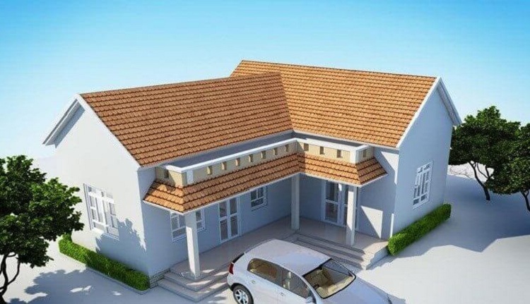 BST:Mẫu nhà cấp 4 3 phòng ngủ ở nông thôn đẹp 2021