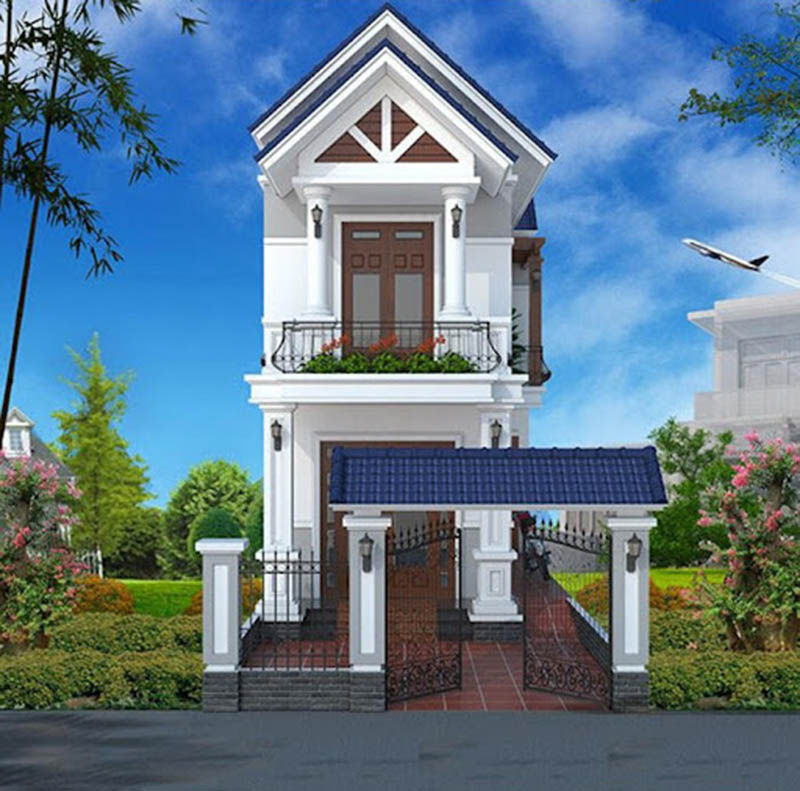 Nhà 2 tầng đẹp mái Thái mặt tiền 8m tại Yên Bái - BT 23110