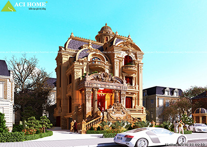 Mẫu thiết kế biệt thự lâu đài 3 tầng 1 tum có phòng karaoke tại Đồng Nai LD-2130