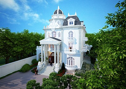 Vẻ đẹp vượt thời gian lâu đài biêt thự 3.5 tầng kiến trúc Pháp