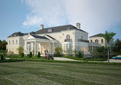 Thiết kế biệt thự 2 tầng kiểu Pháp trên diện tích 3175m2/2 tầng