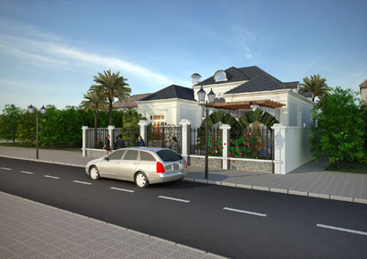 Biệt thự vườn 1 tầng kiểu Pháp tại Yên Bái