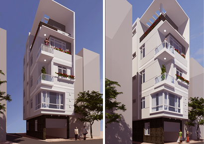 Thiết kế nhà phố 2 mặt tiền hiện đại tại Ba Đình – Hà Nội