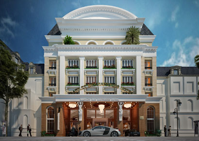 Thiết kế khách sạn kiểu Pháp 7 tầng sang trọng