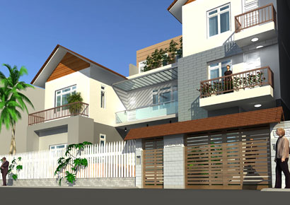 Thiết kế biệt thự phố 2 tầng tại Ninh Bình