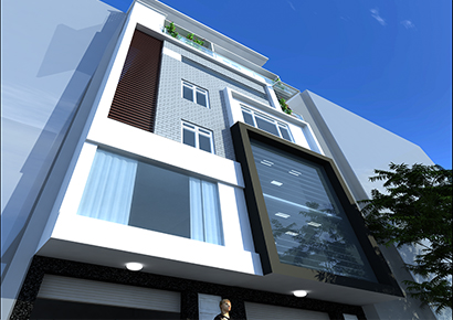 Thiết kế nhà phố kiểu hiện đại 6,5 tầng