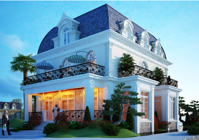 Biệt thự cổ điển 2 tầng classic lãng mạn tại Bình Dương