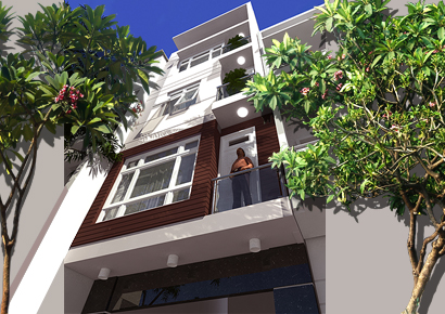 Thiết kế nhà ống 5 tầng phong cách hiện đại