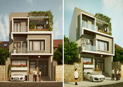Thiết kế nhà phố 3 tầng hiện đại tại Đông Anh