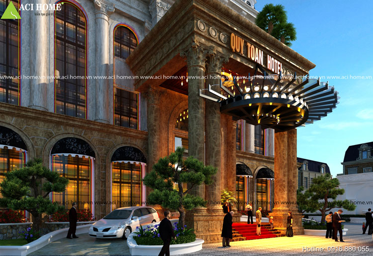 Thiết kế khách sạn cổ điển 4 sao đẹp lộng lẫy