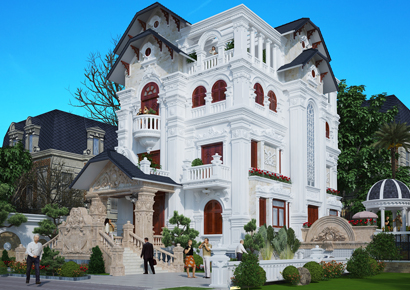 Một vài thiết kế biệt thự Pháp pha trộn mái kiểu Thái đẹp tuyệt với