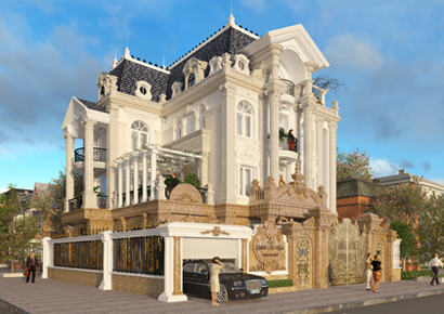 Cột trụ trong các thiết kế biệt thự kiểu Pháp tạo điểm nhấn thế nào?