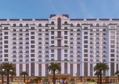 Thiết kế khách sạn kiểu Pháp đẹp với kiến trúc hoàn mỹ