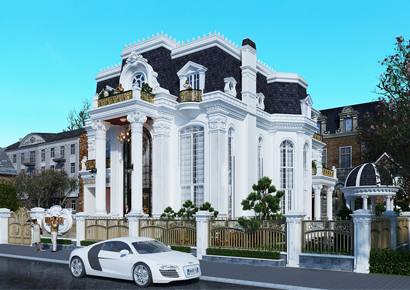 Thiết kế biệt thự kiểu Pháp 3 tầng bề thế và sang trọng từng không gian