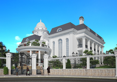 Thiết kế biệt thự 2 tầng kiểu Pháp tại Hà Tĩnh