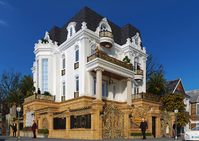 Thiết kế biệt thự Pháp 3,5 tầng nổi bật tại TP Hải Phòng