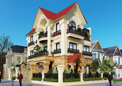 Thiết kế biệt thự kiểu Pháp đẹp như ý tại Vĩnh Phúc