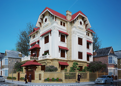 Mẫu thiết kế biệt thự kiểu Pháp vạn người mê tại Mỹ Đình,Hà Nội