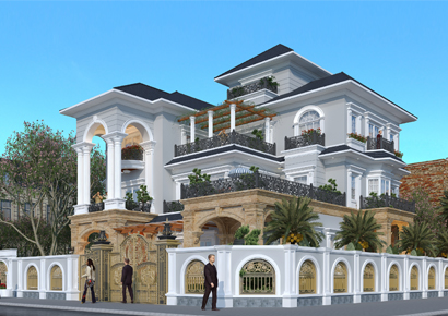 Thiết kế biệt thự tân cổ điển 3 tầng đẹp nguy nga tại Lạng Sơn
