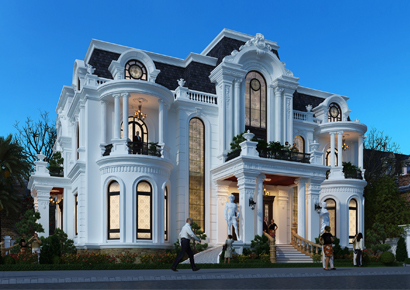 Thiết kế biệt thự Pháp bề thế-sang trọng như lâu đài hoàng gia tại Huế