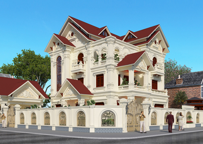 Thiết kế biệt thự sang trọng tại Nghệ An với kiến trúc tân cổ điển ấn tượng