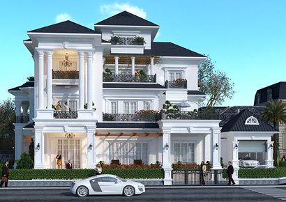 Thiết kế biệt thự tân cổ điển Pháp tại Hòa Bình với ấn tượng mới lạ