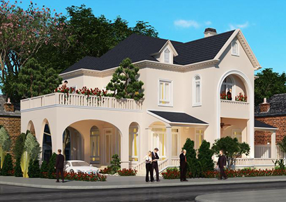 Thiết kế biệt thự kiểu Pháp 2 tầng đẹp tinh tế tại Bắc Giang